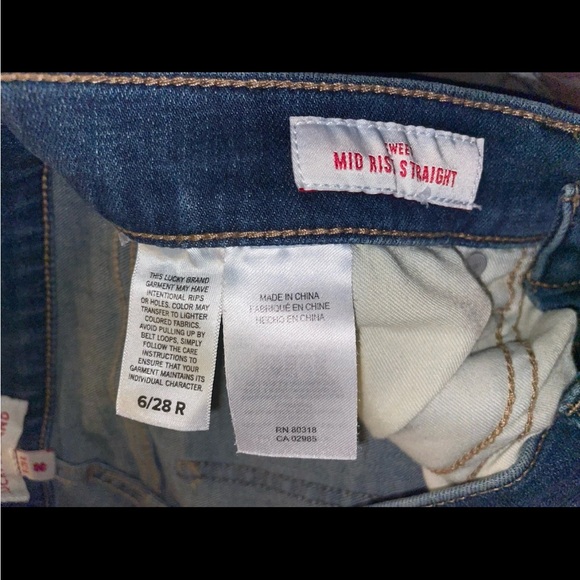 Lucky Brand Women’s Sweet Mid Rise Straight Jeans Blue Denim Regular Fit sz 6 - Picture 7 of 7